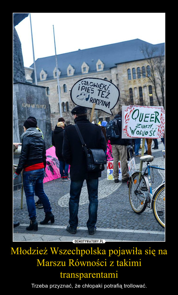 Młodzież Wszechpolska pojawiła się na Marszu Równości z takimi transparentami