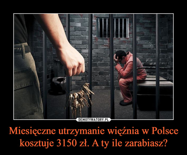 Miesięczne utrzymanie więźnia w Polsce kosztuje 3150 zł. A ty ile zarabiasz? –  