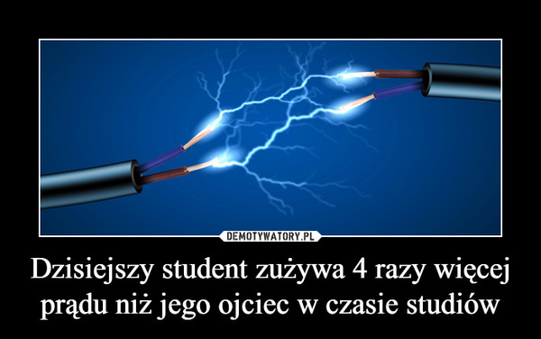 Dzisiejszy student zużywa 4 razy więcej prądu niż jego ojciec w czasie studiów –  