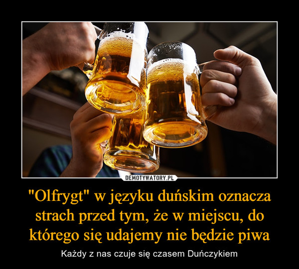 "Olfrygt" w języku duńskim oznacza strach przed tym, że w miejscu, do którego się udajemy nie będzie piwa – Każdy z nas czuje się czasem Duńczykiem 