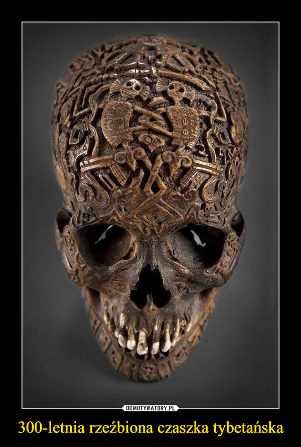 300-letnia rzeźbiona czaszka tybetańska –  