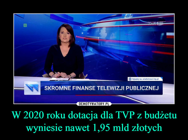 W 2020 roku dotacja dla TVP z budżetu wyniesie nawet 1,95 mld złotych –  