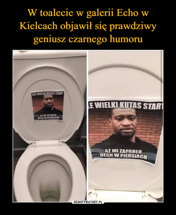 W toalecie w galerii Echo w Kielcach objawił się prawdziwy geniusz czarnego humoru