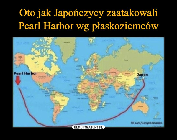 Oto jak Japończycy zaatakowali Pearl Harbor wg płaskoziemców