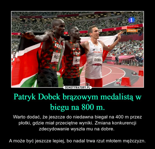 Patryk Dobek brązowym medalistą w biegu na 800 m.