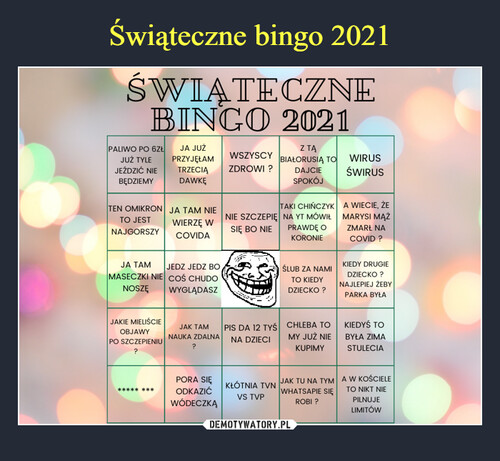 Świąteczne bingo 2021
