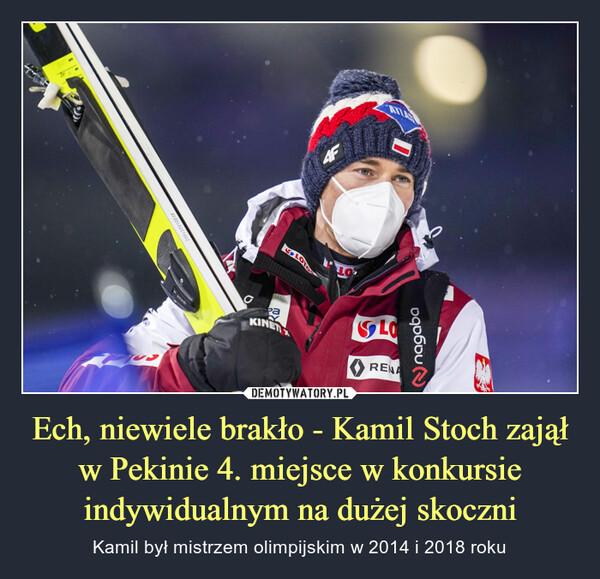 Ech, niewiele brakło - Kamil Stoch zajął w Pekinie 4. miejsce w konkursie indywidualnym na dużej skoczni