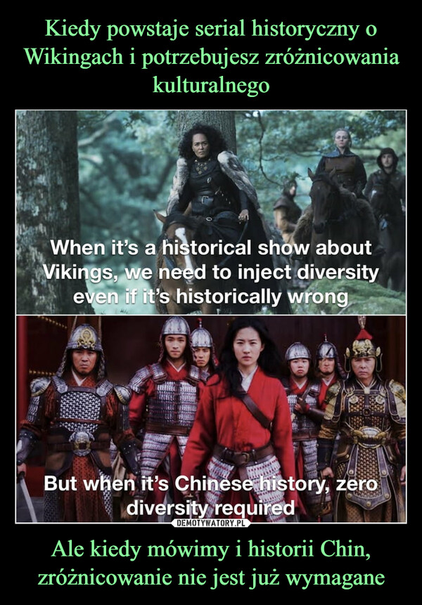 Ale kiedy mówimy i historii Chin, zróżnicowanie nie jest już wymagane –  