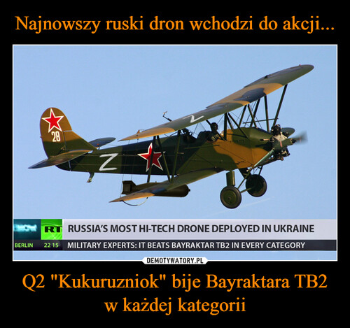 Najnowszy ruski dron wchodzi do akcji... Q2 "Kukuruzniok" bije Bayraktara TB2 w każdej kategorii