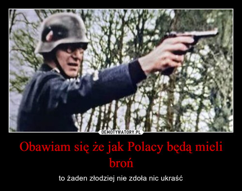 Obawiam się że jak Polacy będą mieli broń