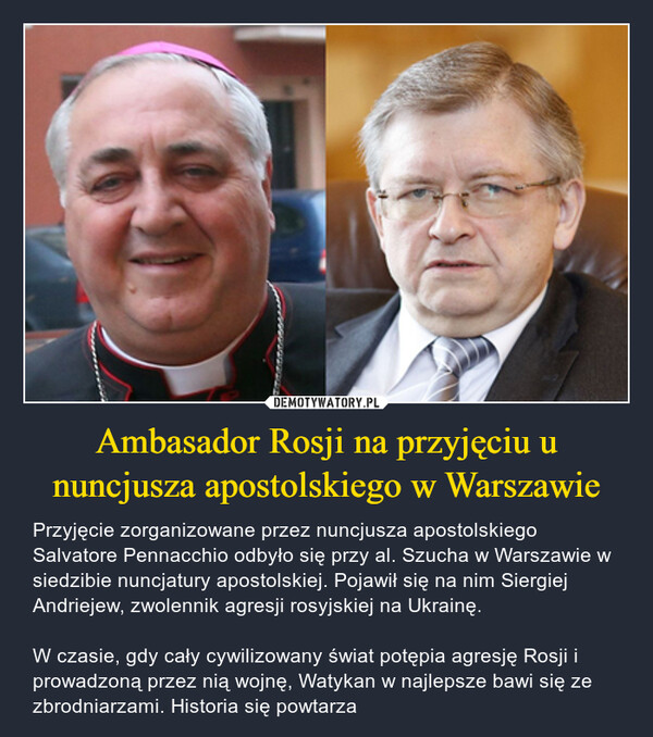 Ambasador Rosji na przyjęciu u nuncjusza apostolskiego w Warszawie
