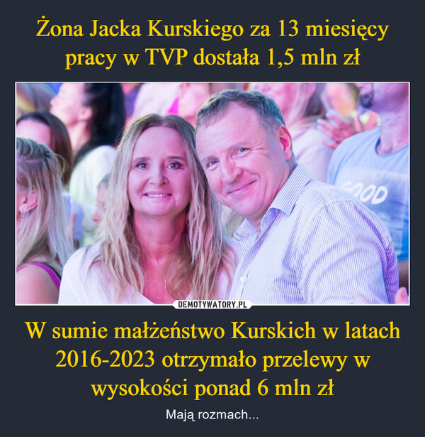 W sumie małżeństwo Kurskich w latach 2016-2023 otrzymało przelewy w wysokości ponad 6 mln zł – Mają rozmach... FOOD